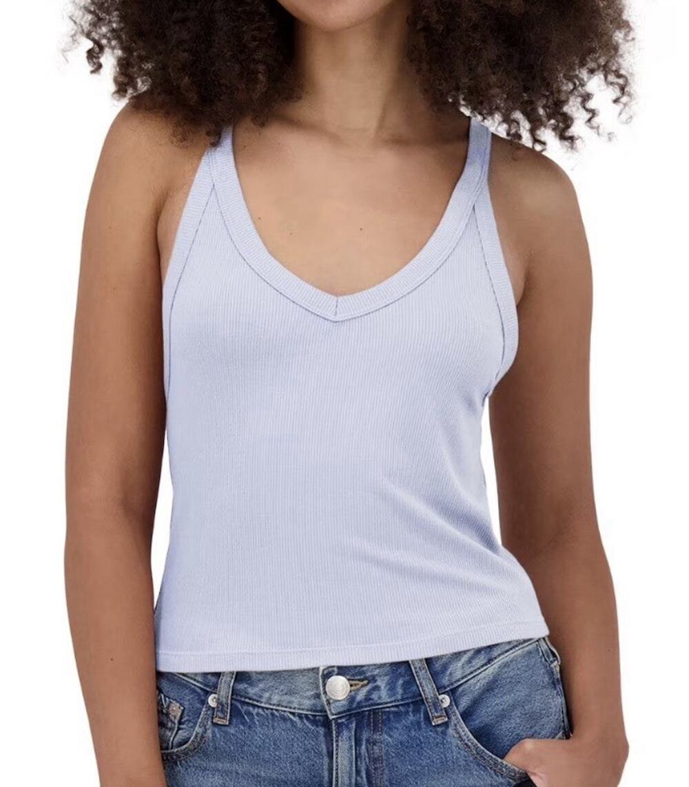 Aeropostale Women's Wear 2-Ways Cropped Tank Top Light Blue Size M
